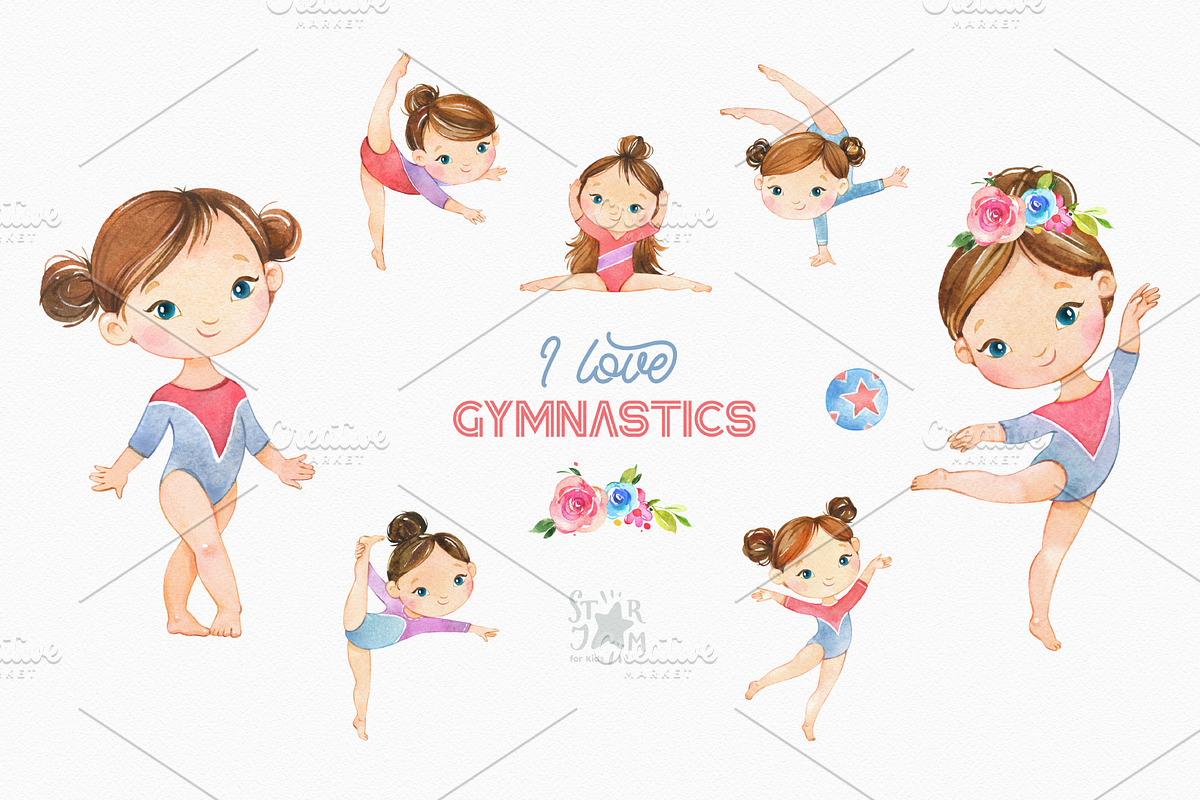 I Love Gymnastics. Sports Collection, an Education Illustration by StarJam (Photo 6 of 8)
