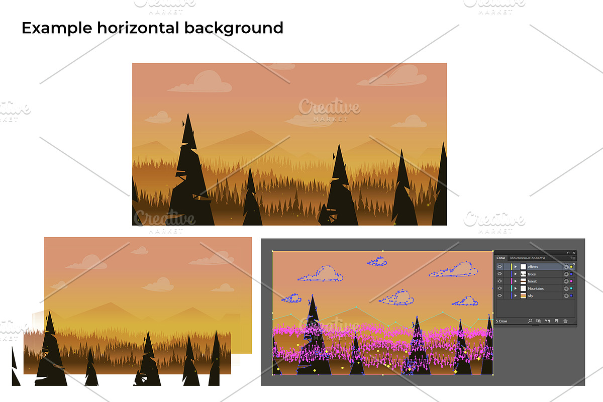 2D Landscapes & Backgrounds Bundle, a Texture Illustration by 2dvillShop (Photo 4 of 5)