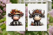Whimsical Autumn Highland Cow PNG, a Seasonal Illustration by Canvas Craft (Thumbnail 8 of 10)
