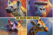 Painterly African Animal Portraits, an Animal Illustration by PrintHaven Designs (Thumbnail 7 of 11)