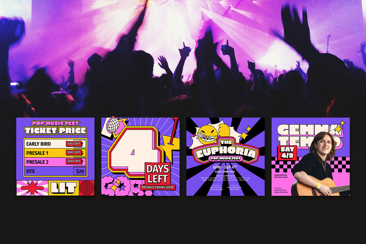 Pop Music Event Festival Instagram, a Social Media Template by Louds Studio (Photo 2 of 4)