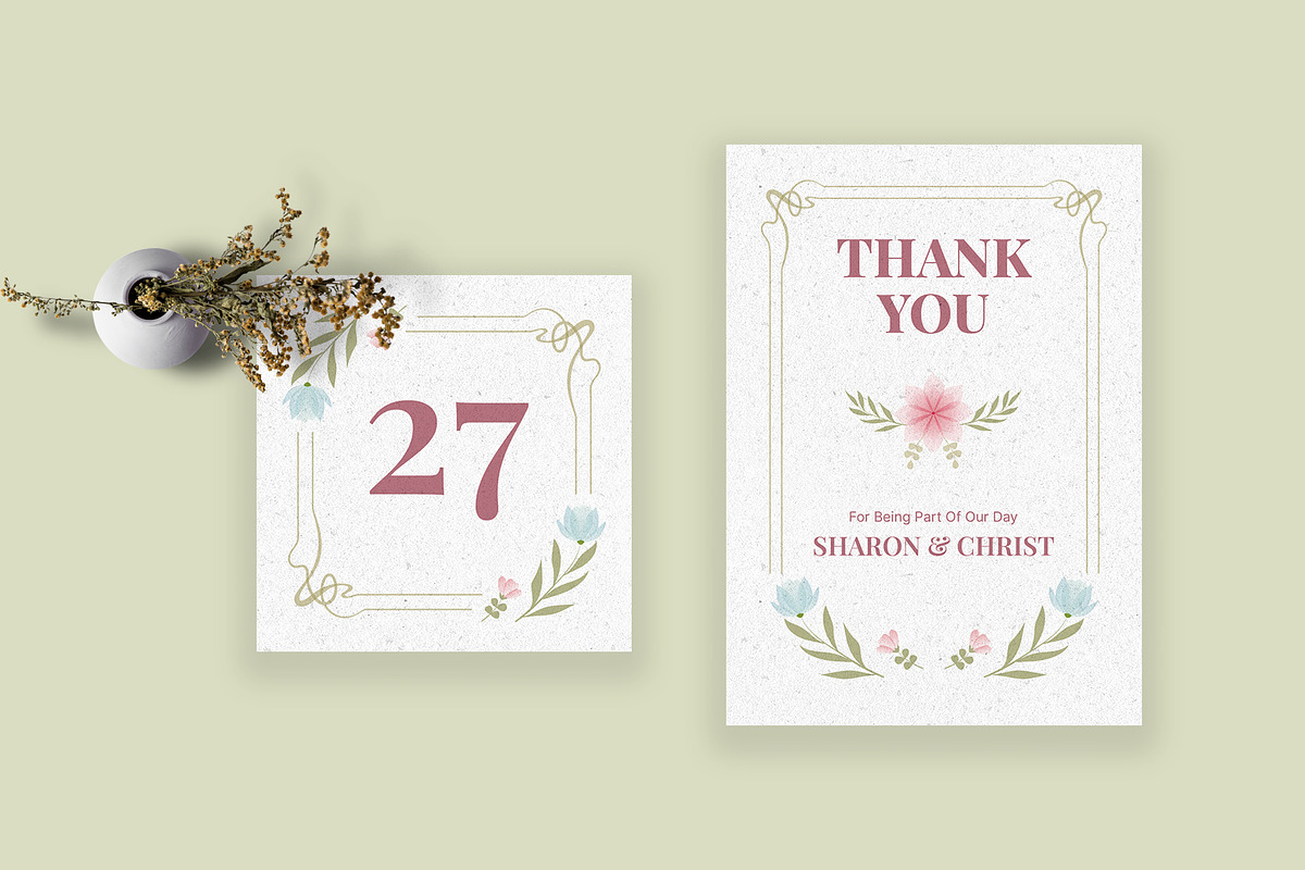 Floral Wedding Invitation Suite, an Invitation Template by Neermana (Photo 2 of 4)