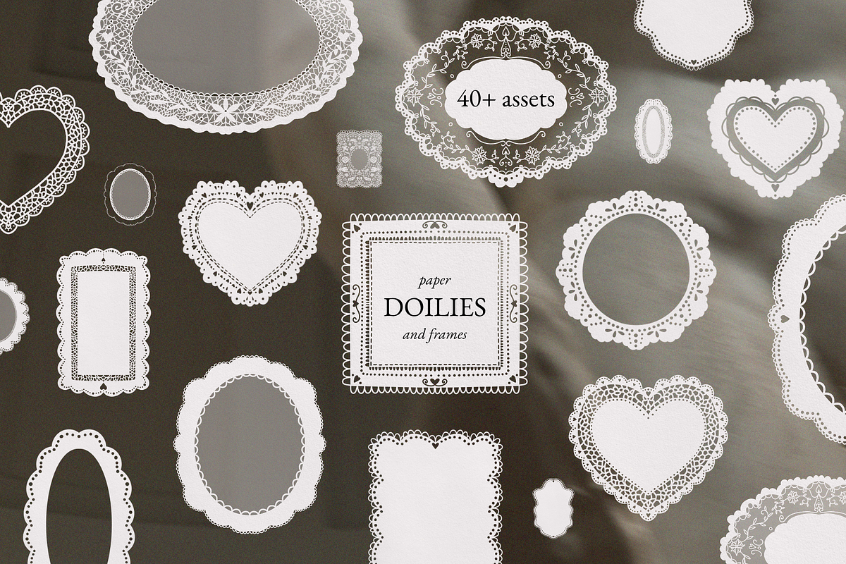 Romantic Paper Doilies & Frames, a Seasonal Illustration by Aesthetic Vault (Photo 2 of 8)