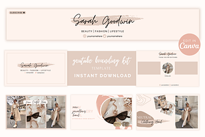 Beige Canva Youtube Branding Kit