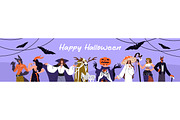 Halloween people set, banner, poster, a Person Illustration by PaperTrident (Thumbnail 10 of 14)