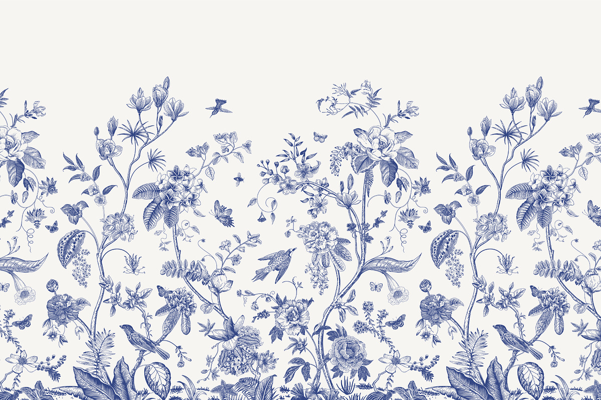 BLOOM. Chinoiserie inspired. B&W, a Decorative Illustration by olga.korneeva (Photo 9 of 11)