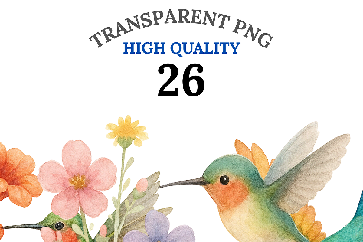 26 Hummingbird Clipart, an Animal Illustration by Pati Charm Studio (Photo 1 of 8)