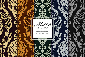 Damask Vector Seamless Pattern