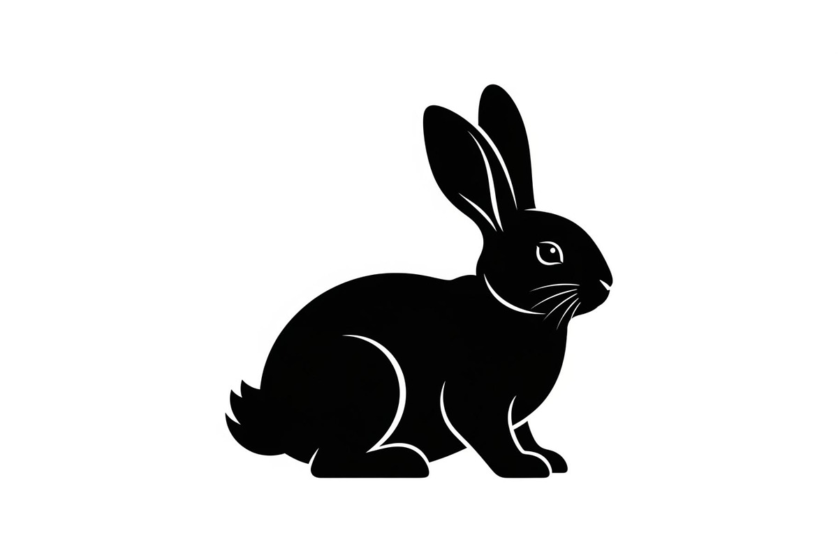 Cute Rabbit Silhouette Vector Bundle, an Illustration by yasushie (Photo 43 of 51)