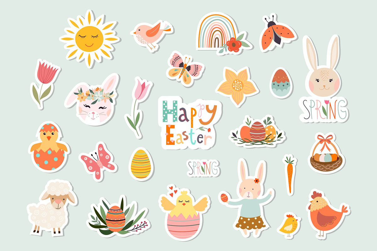 Happy Easter elements collection, a Graphic by Letto studio (Photo 3 of 10)