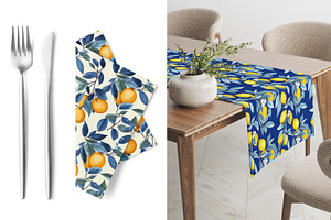 Lemons & Oranges Seamless Patterns