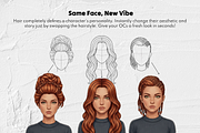 Fantasy Hair Stamp Procreate Brushes, a Brush Add-On by Selentaori Studio (Thumbnail 10 of 12)