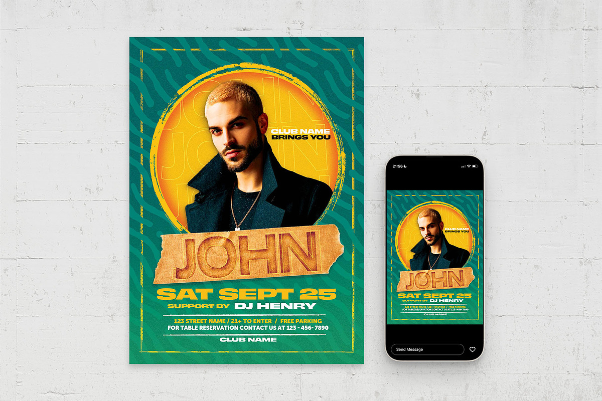 DJ Flyer Template, a Flyer Template by BrandPacks (Photo 2 of 5)