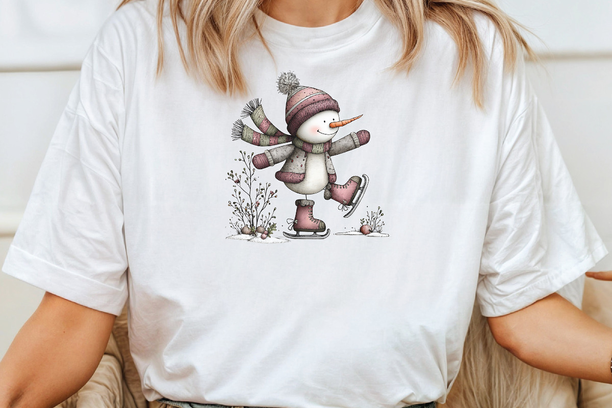Whimsical Christmas Snowman Clipart, an Illustration by CraftArtStudio (Photo 5 of 6)