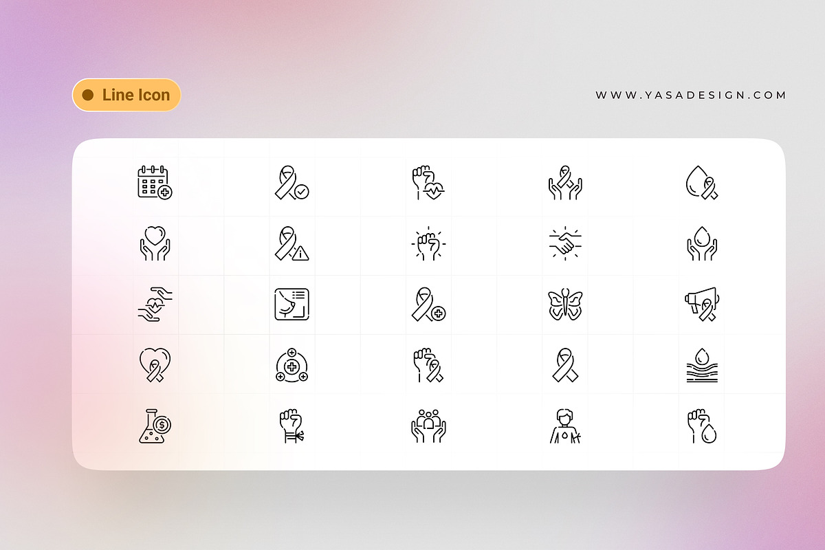 Breast Cancer Awareness Icons, an Icon by Yasa Design Studio (Photo 3 of 4)