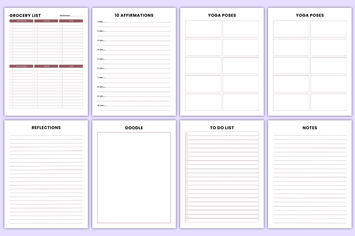 2026 Mind & Body Yoga Journal Canva, a Stationery Template by Mustafiz (Photo 7 of 7)