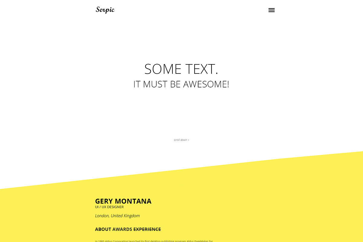 Serpic Responsive HTML Theme, a HTML Template by Uros Simic (Photo 2 of 2)