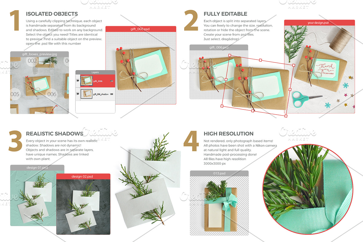 HOLIDAYS BOXES | Scene Creator, a Packaging Mockup by bariskina (Photo 2 of 6)
