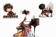 Playing Piano ClipArt, an Illustration by Libby Wishes (Thumbnail 4 of 7)