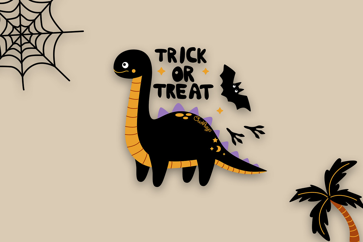 Boo DINO Halloween collection, a Seasonal Illustration by owlasya (Photo 10 of 10)