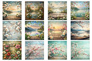 Floral Lake Landscape Rustic Wood, a Background Photo by Wow Magic (Thumbnail 1 of 2)