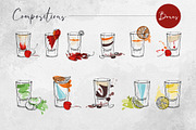 Classic cocktail shots, a Food Illustration by MsFlaffy (Thumbnail 6 of 12)