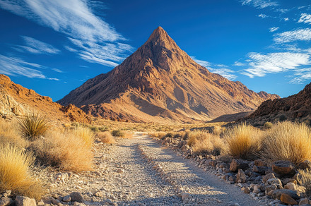 Desert Road Leading to Majestic Moun, a Background Photo by Pixeness