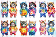 Watercolor Hoodie Kitten Clipart PNG, an Illustration by Canvas Craft (Thumbnail 2 of 4)