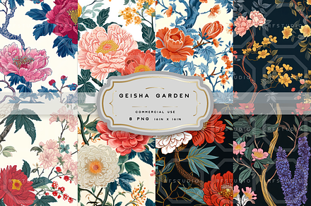 GEISHA GARDEN. Seamless Pack
