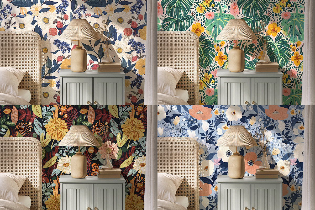 Floral Seamless Patterns Bundle, a Pattern Graphic by LESZ Design (Photo 3 of 5)