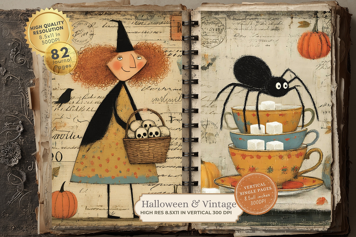 Halloween Ephemera Vintage Autumn, a Seasonal Illustration by Nicole Branger Art (Photo 2 of 12)