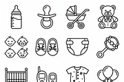 40 Vector Baby Kids Outline Icons, an Outline Icon by adenpinkstore (Thumbnail 1 of 11)