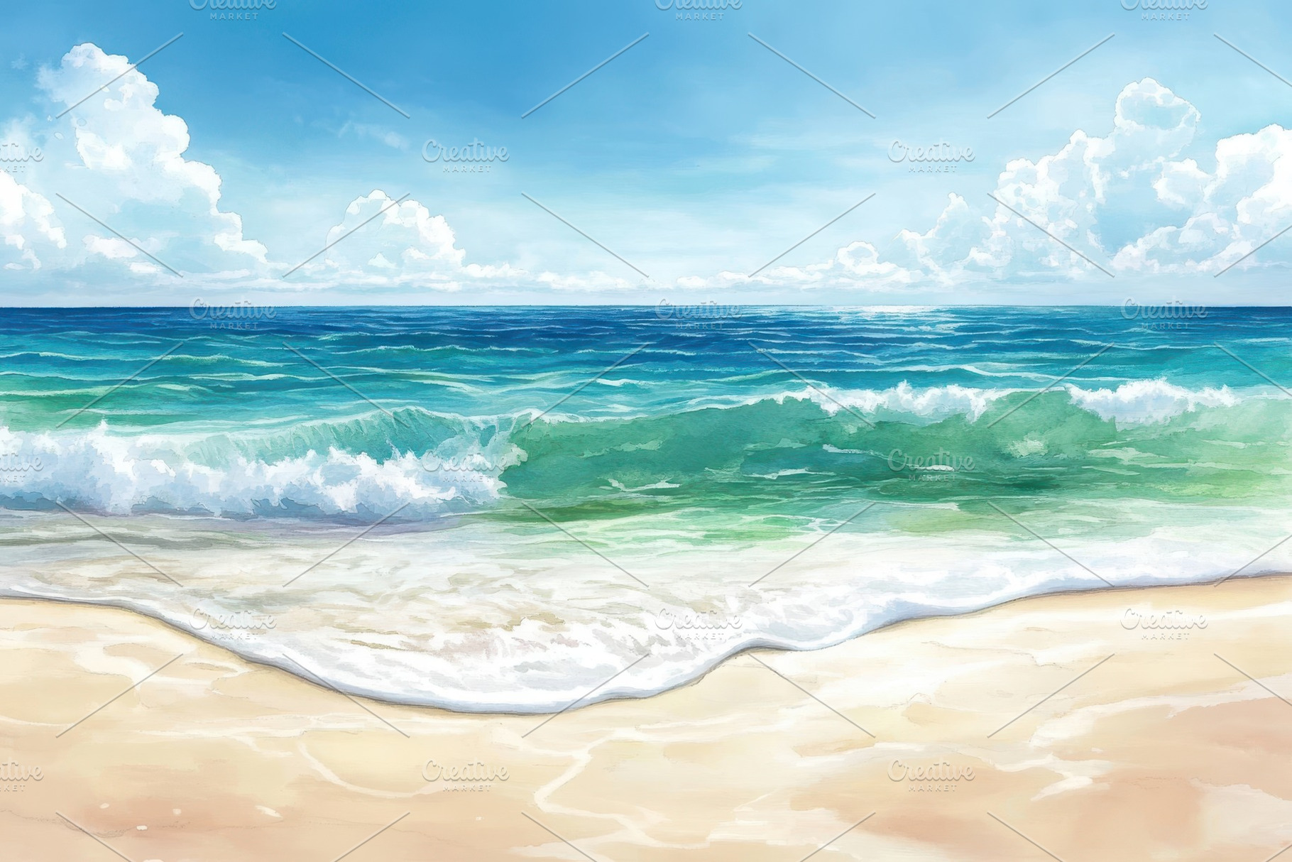 Beautiful watercolor painting, a Photo by Pavel_design