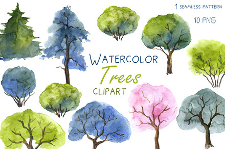 Watercolor clipart. Digital clipart