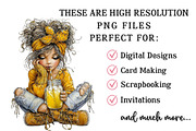 Watercolor Cherry Girl PNG Clipart, a Seasonal Illustration by OK Design (Thumbnail 6 of 6)