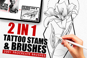 2 in 1 Tattoo Brushes for Procreate