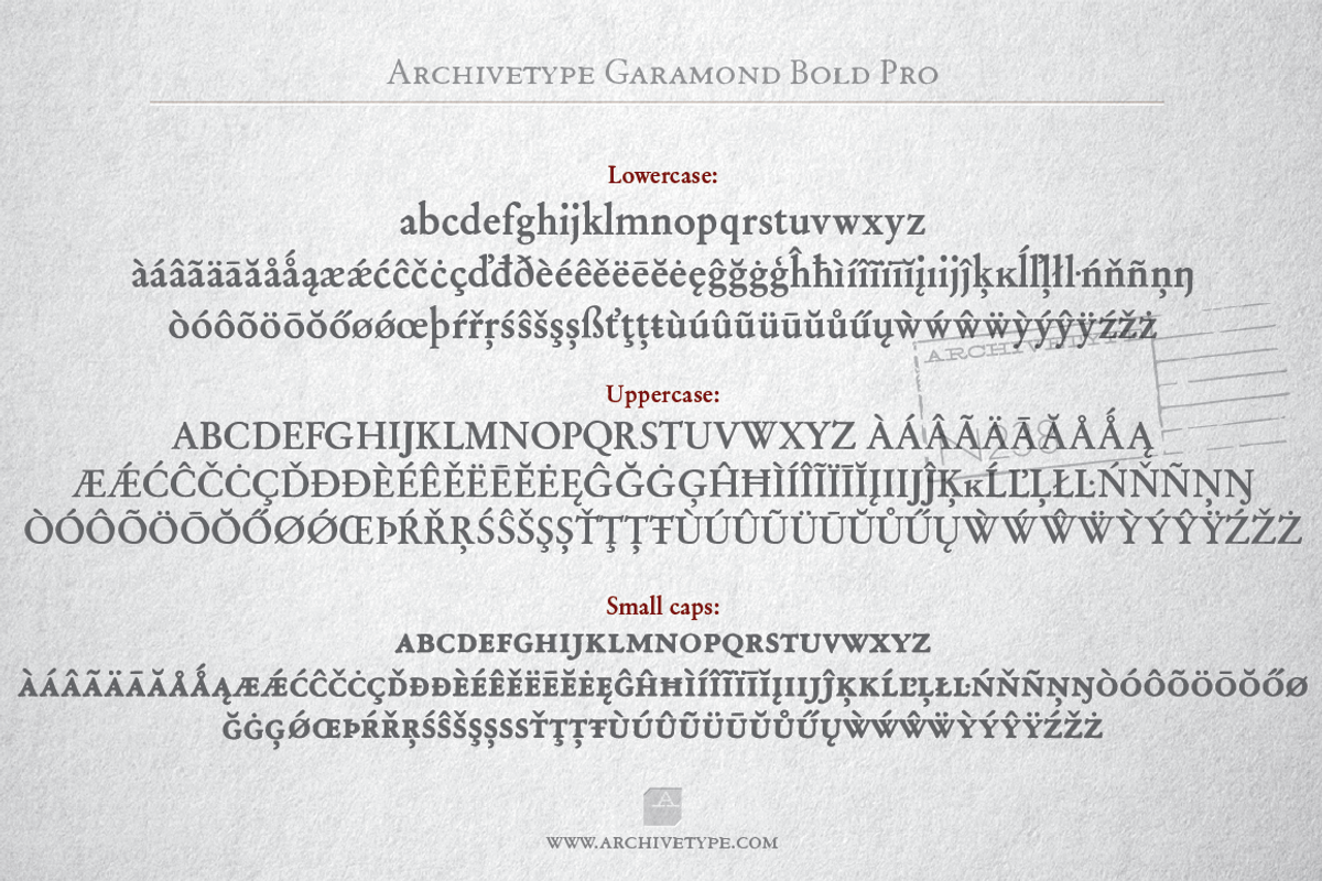 Archive Garamond Pro Family of 4, a Font by Archive Type Fonts (Photo 11 of 14)