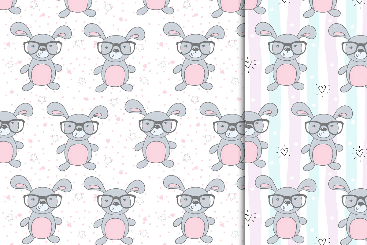Cute rabbits patterns colection!, a Pattern Graphic by Irene_Boiko_ART (Photo 17 of 21)