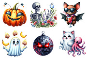 Watercolor Weird Halloween Clipart, an Illustration by Daily.Designs (Thumbnail 4 of 5)