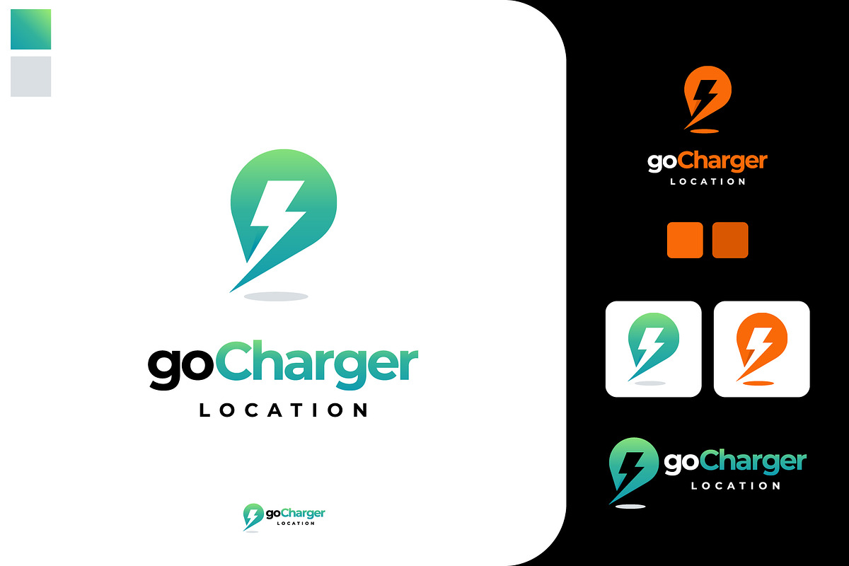 Set of Charging station logo designs, a Branding & Logo Template by Lucky Creative (Photo 3 of 5)