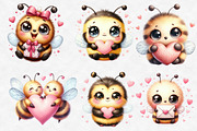 Whimsical Bee Mine Valentine Clipart, an Illustration by Designworld (Thumbnail 3 of 6)