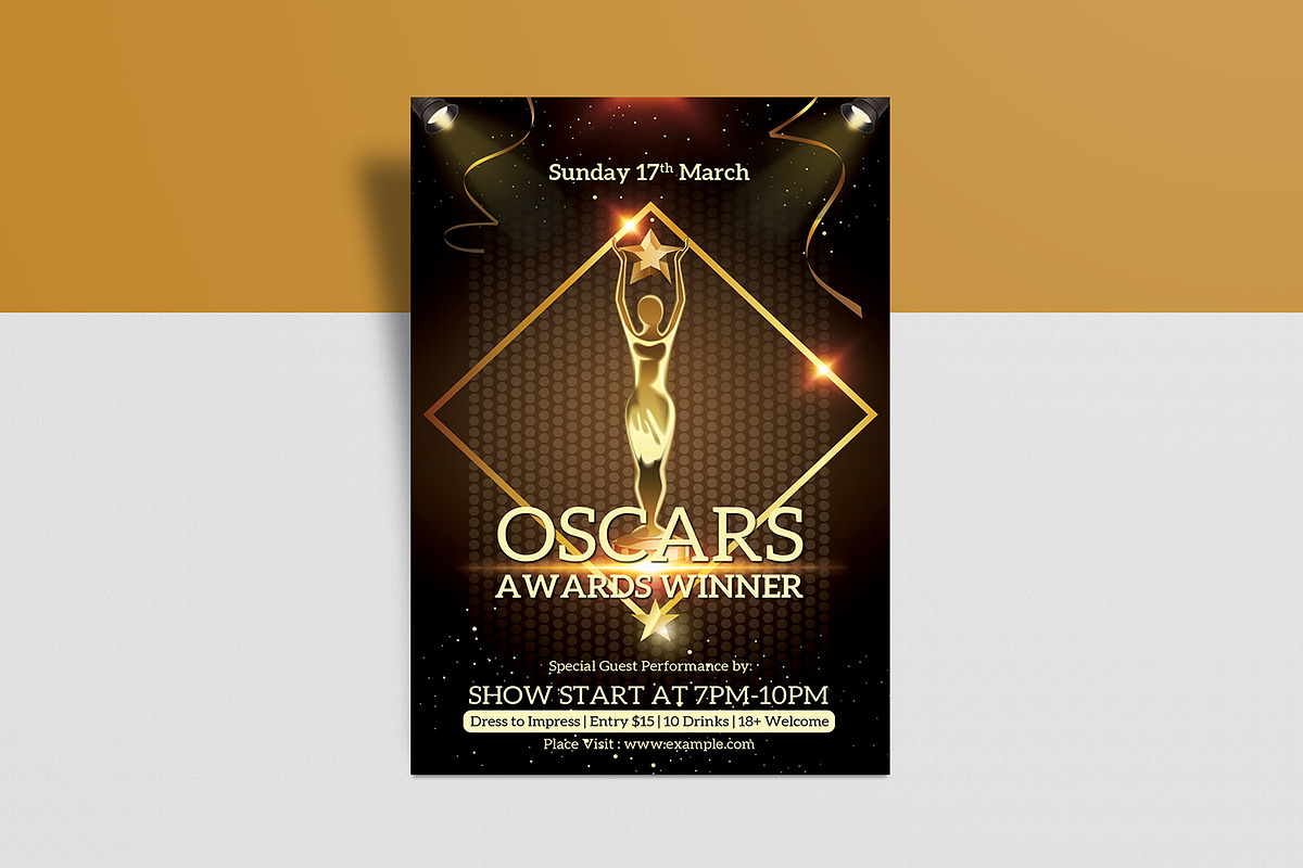 Oscar Award Night Flyer, a Flyer Template by retrographix (Photo 3 of 4)
