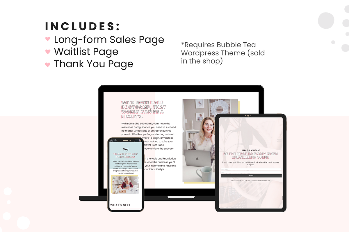 Pastel Course Sales Templates, a WordPress Template by ltsdesigns (Photo 2 of 4)