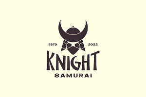 Vintage Face Samurai Logo Design