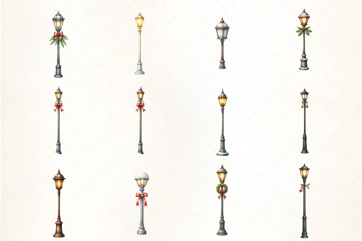 Snowy Lamp Post Clipart, an Illustration by CrexoraLab (Photo 2 of 5)
