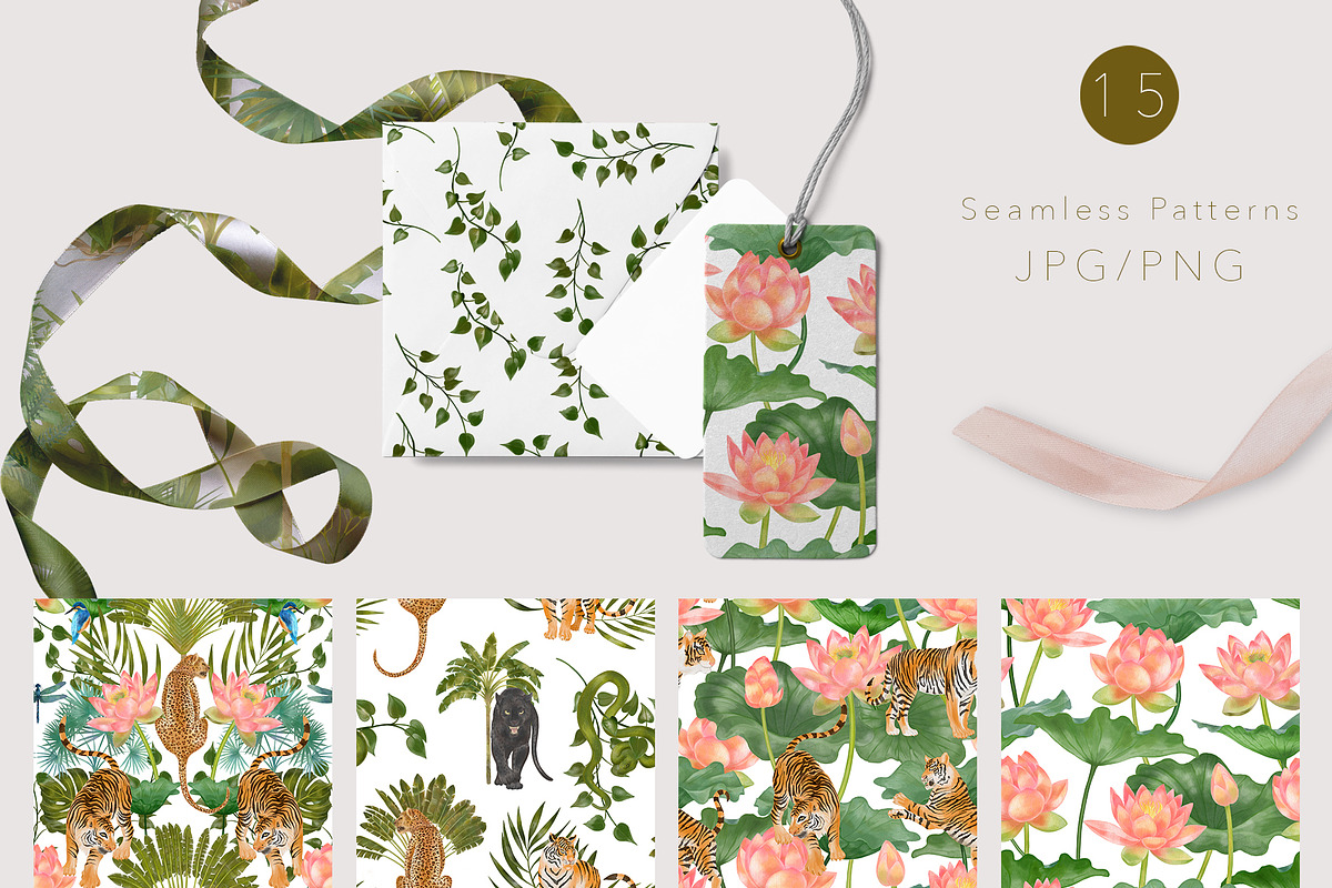 Jungle Book Seamless Patterns, a Pattern Graphic by mila_leev (Photo 7 of 9)
