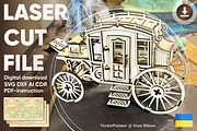 Carriage - Laser Cut File, an Object Graphic by VectorPainter (Thumbnail 1 of 10)