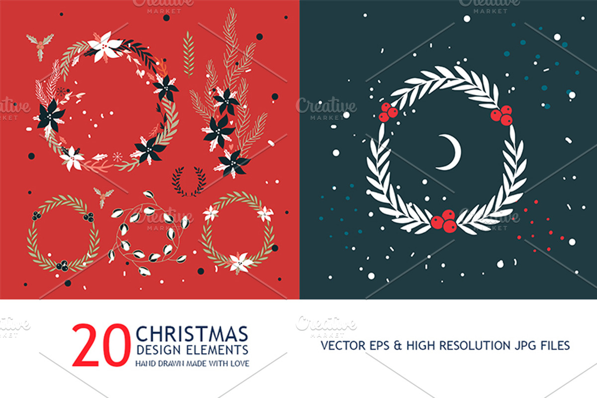 20 Christmas wreath collection, a Decorative Illustration by Anttoniu (Photo 2 of 3)