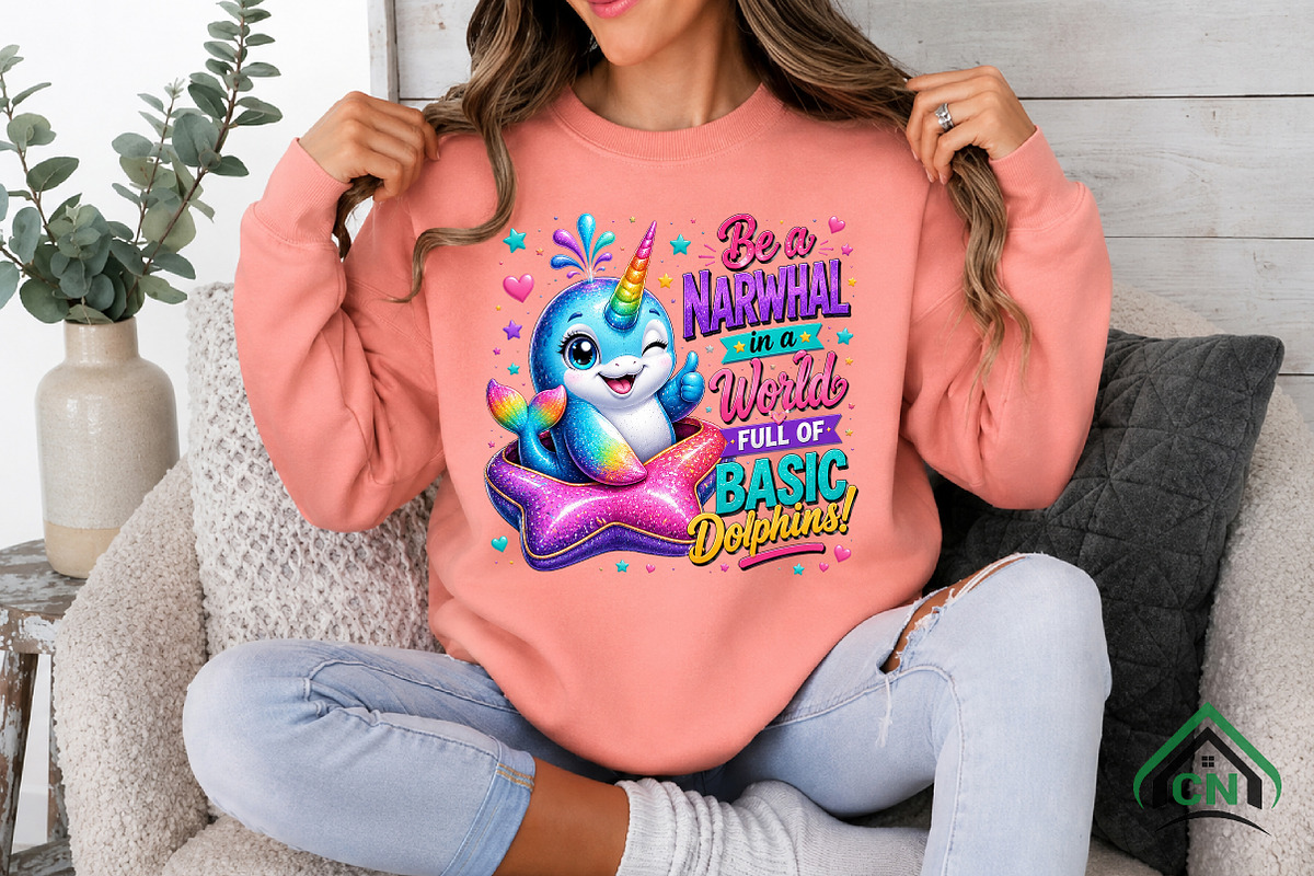Sparkly Narwhal Rainbow PNG, a Seasonal Illustration by Craft Nest (Photo 3 of 5)