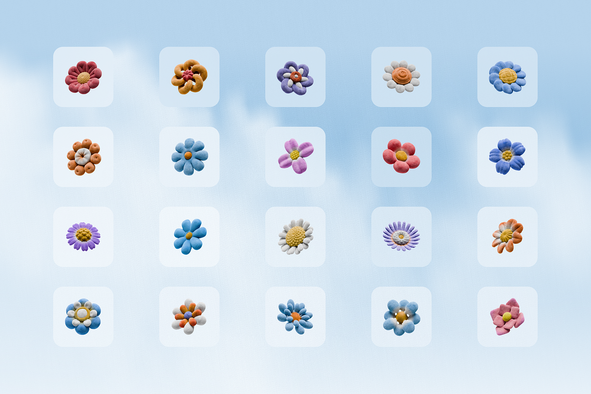 3D Fuzzy Floral Illustration, an Object Graphic by Illustrava (Photo 5 of 7)